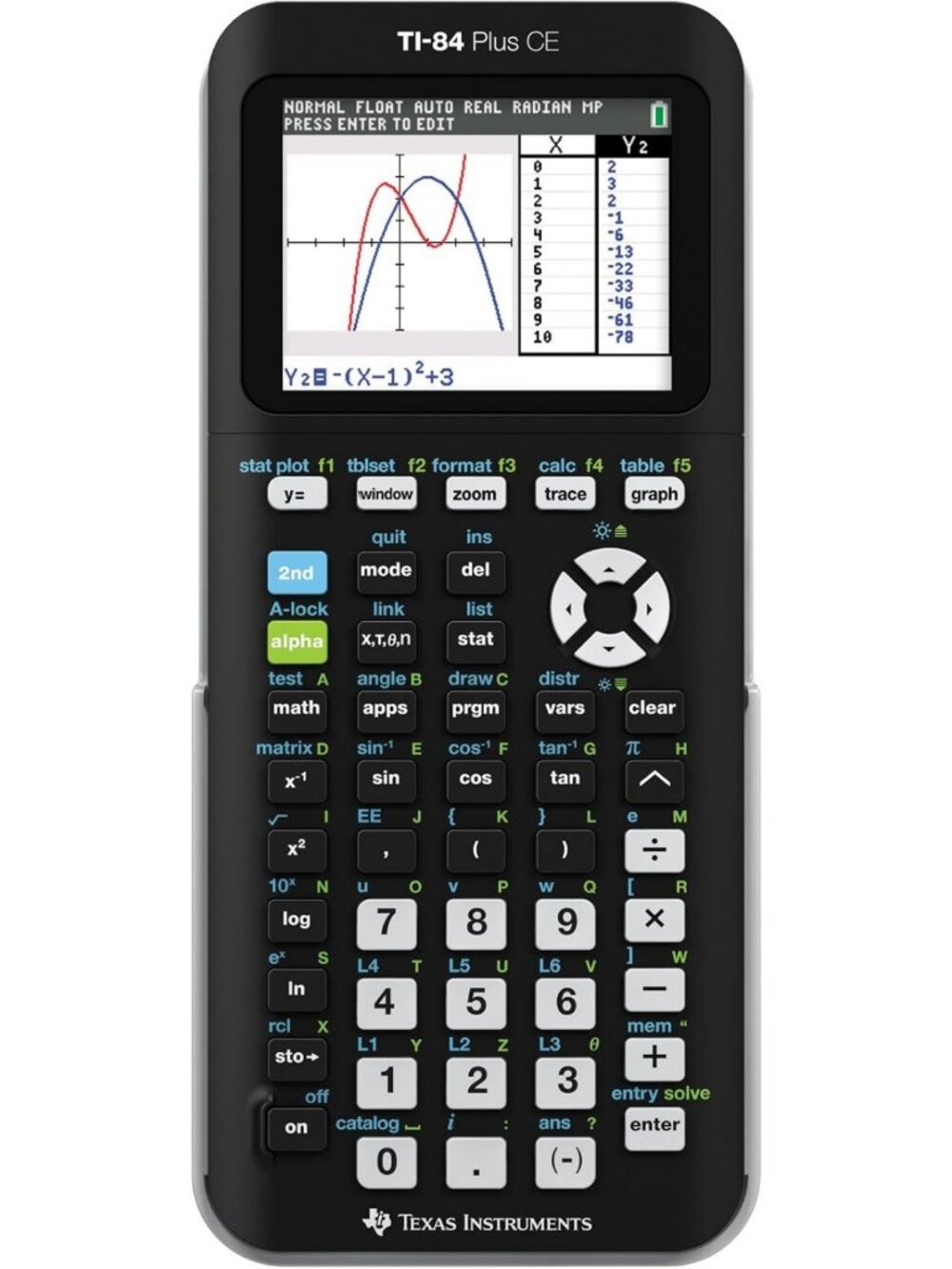 Graphing Calculator TI-84 PLUS CE - High-Performance, Slim Design, Black